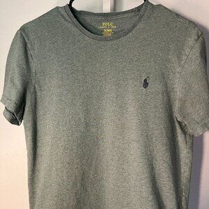 Polo Ralph Lauren Custom Slim Fit Greenish-Grey Short Sleeve T-Shirt w Logo Sz M